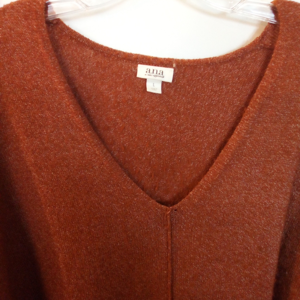 a.n.a Women's V-Neck Pullover Sweater Lightweight Size Large - Picture 2 of 5